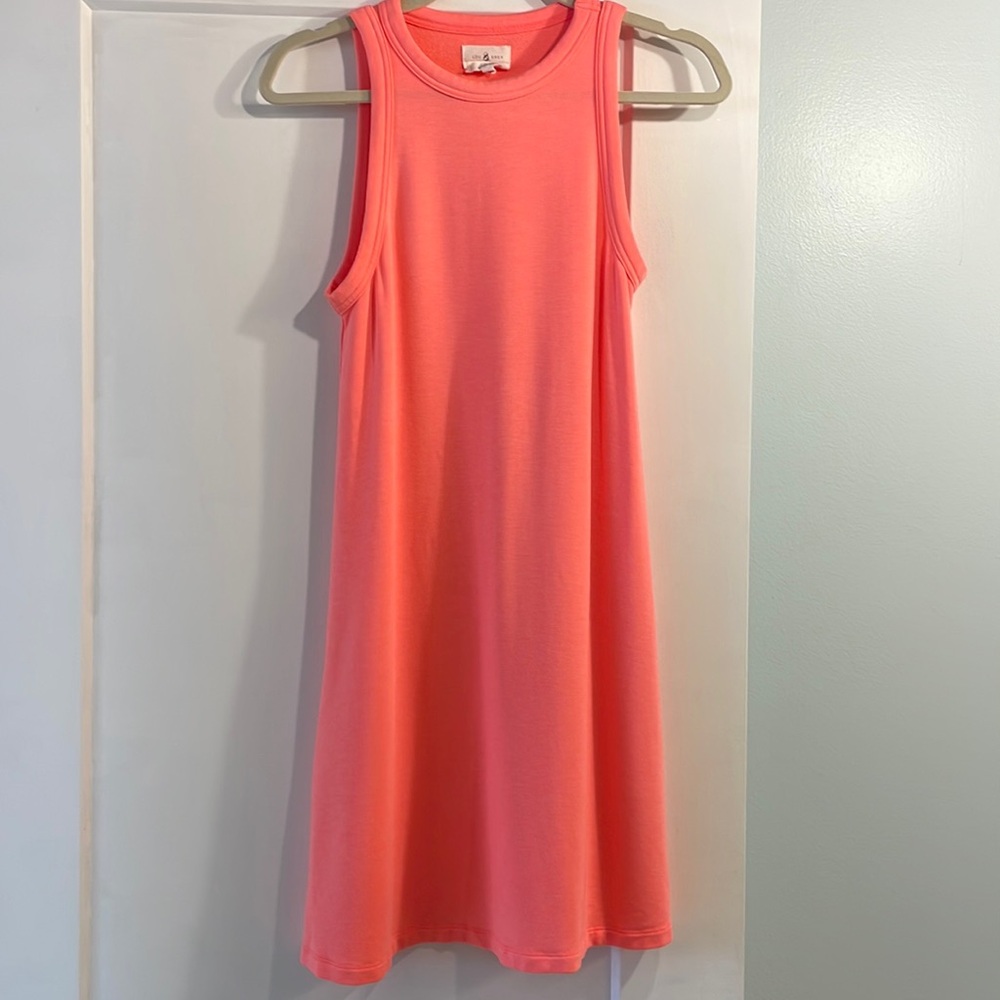 Lou & Grey Signature Soft Sleeveless Swing Tank Tee Shirt Dress Women XS Coral